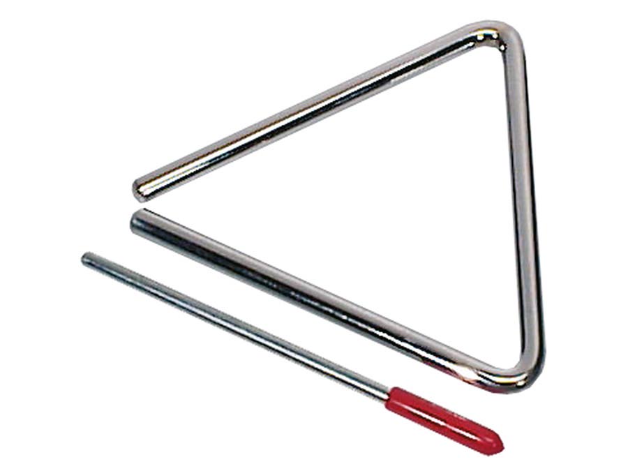 professional triangle, chrome plated, with beater, diameter: 9 mm., 4"