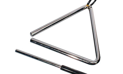 professional triangle, chrome plated, with beater, diameter: 11 mm., 6"