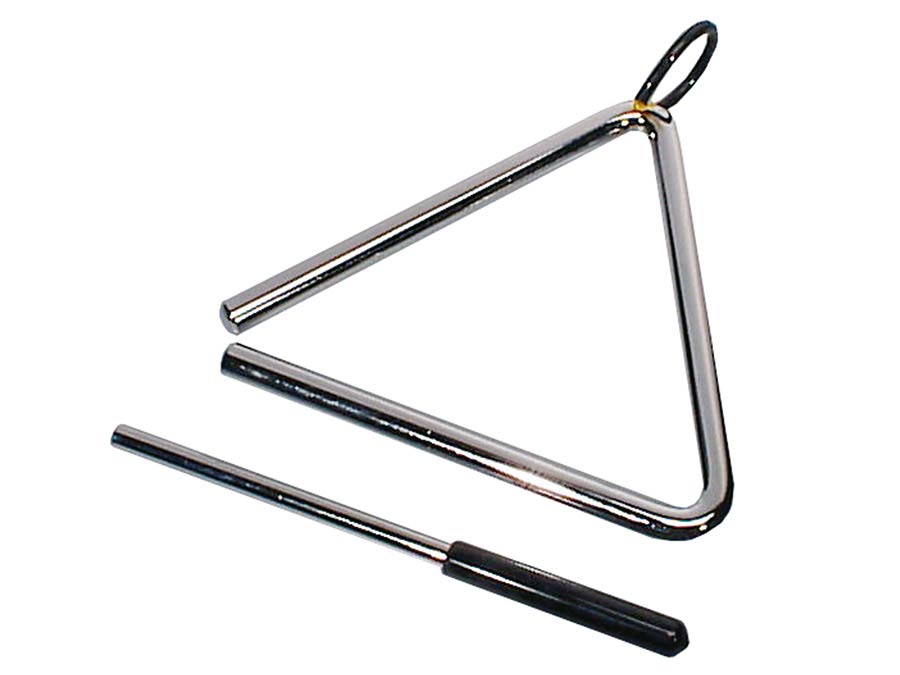 professional triangle, chrome plated, with beater, diameter: 11 mm., 6"