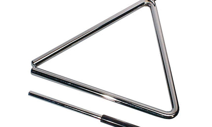 professional triangle, chrome plated, with beater, diameter: 12 mm., 8"