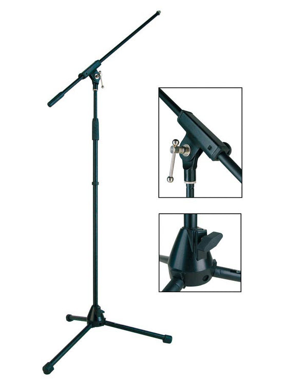 microphone stand with boom max height 165cm,  black