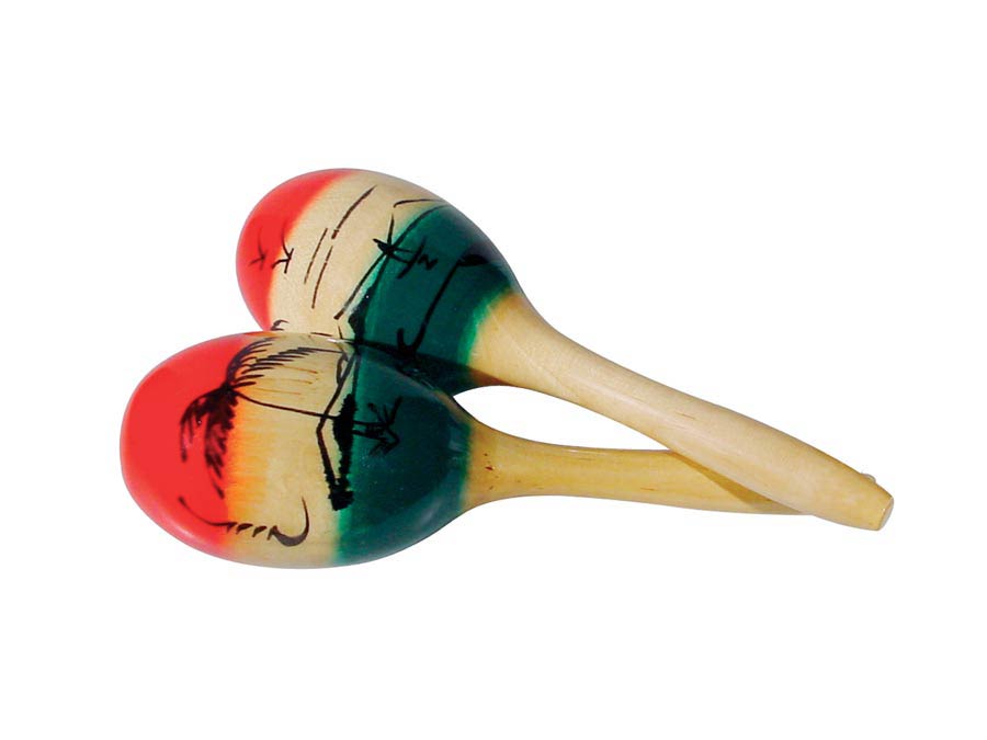 maracas, wood, Mexican model, large, pair