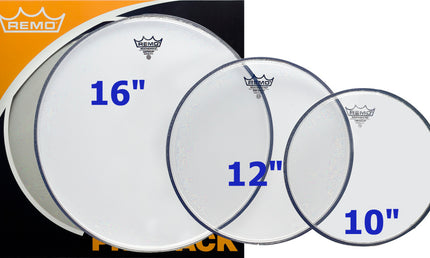 Remo - PP-1382-BA - Tom pack (10", 12", 16" Ambassador clear)