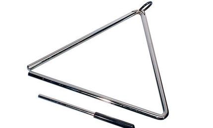 professional triangle, chrome plated, with beater, diameter: 12.7mm., 10"