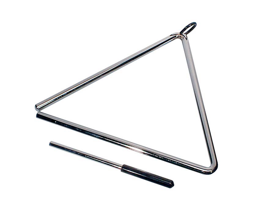 professional triangle, chrome plated, with beater, diameter: 12.7mm., 10"