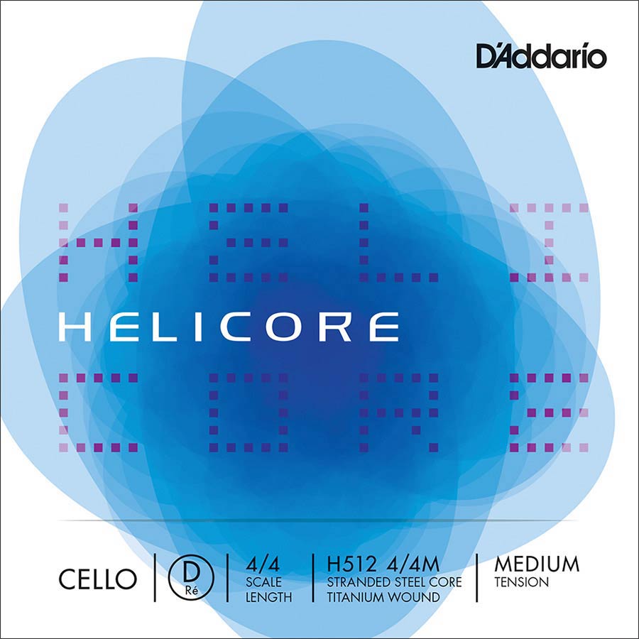 D'Addario H512-44M Cellosnaar D-2 4/4 Medium Titanium