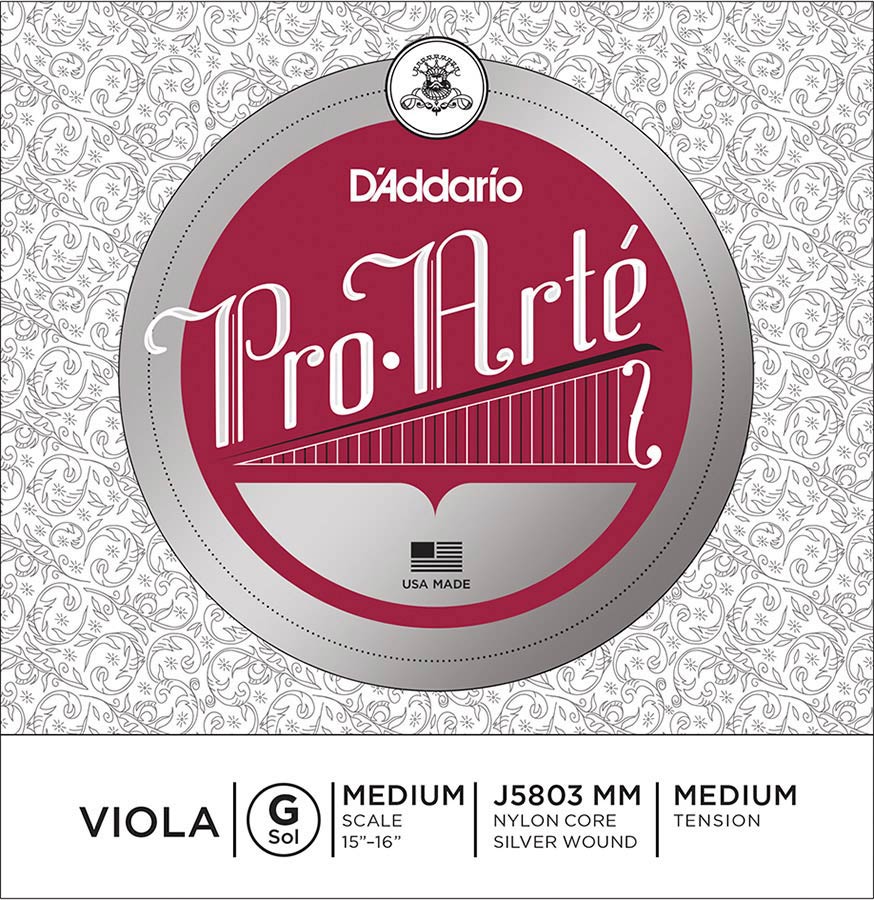 D'Addario J5803-MM Altvioolsnaar G-3 15"+ Medium Zilver