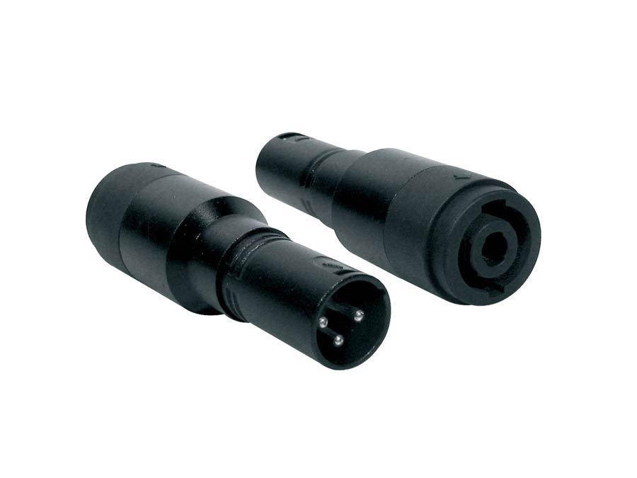 adaptor, speaker 4-pole male black metal, XLR male