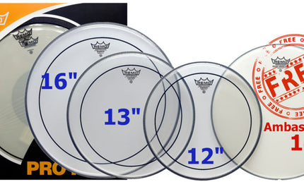 Remo - PP-0320-PS - ProPack (12", 13", 16" Pinstripe Clear + FREE 14" BA-0114-00)