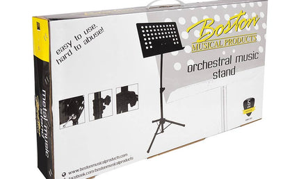 metal music stand, black, perforated desk, desk size 48x35cm