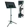 metal music stand, black, perforated desk, desk size 48x35cm