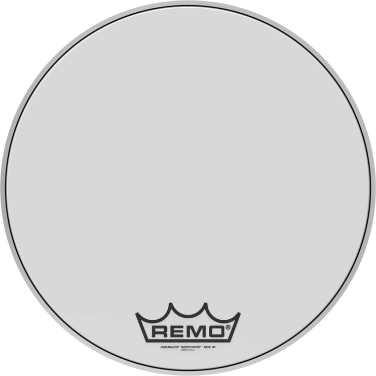 Remo - BR-1220-MP - 20" Ambassador smooth white Crimplock bass drum head