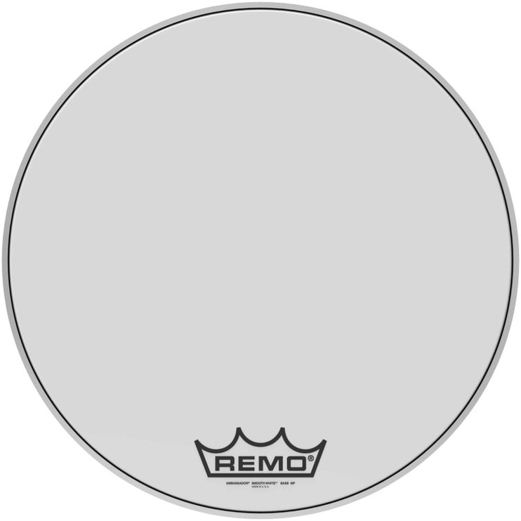 Remo - BR-1222-MP - 22" Ambassador smooth white Crimplock bass drum head