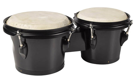 bongo, hardwood, 6,8"+7,8", rawhide skins, black hardware, black