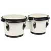 bongo, hardwood, 6,8"+7,8", rawhide skins, black hardware, white