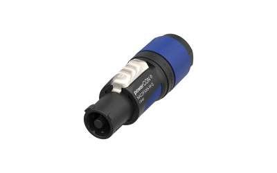 Speakon voeding connector, female, 20 ampere, 3-polig, blauw (power in)