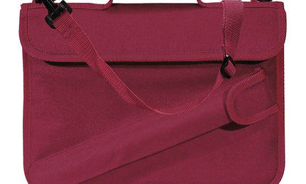 sheet music bag, with recorder pocket, dark red