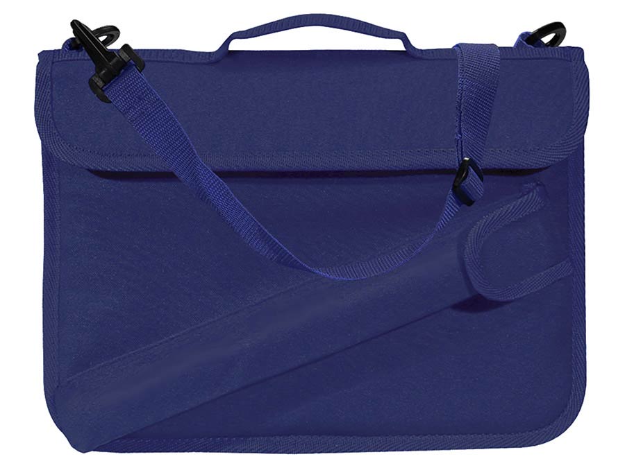 sheet music bag, with recorder pocket, dark blue