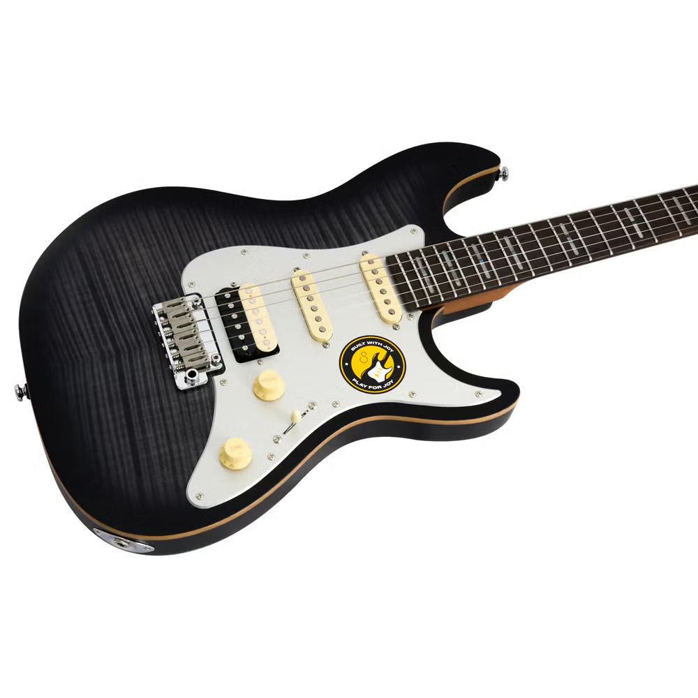 Sire Larry Carlton S7 Flamed Maple New Gen Transparant Black