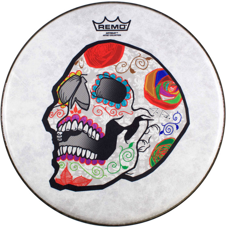 Remo - CS-0814-20-AB02 - 14" snare drumhead with José Pasillas Candy Skull graphic