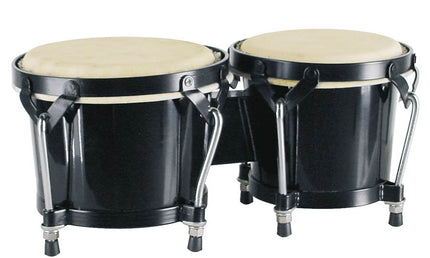 bongo, hardwood, 6,85"+7,95", rawhide skins, black hardware, black