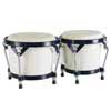 bongo, hardwood, 6,85"+7,95", rawhide skins, black hardware, white