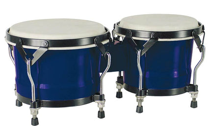 bongo, hardwood, 6,85"+7,95", rawhide skins, black hardware, blue