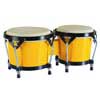 bongo, hardwood, 6,85"+7,95", rawhide skins, black hardware, yellow