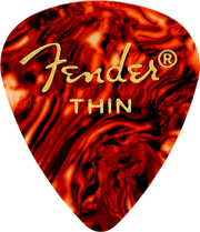 Fender 1980351700 Classic Celluloid 351 Shape Plectrums Thin Tortoise 12-Pack