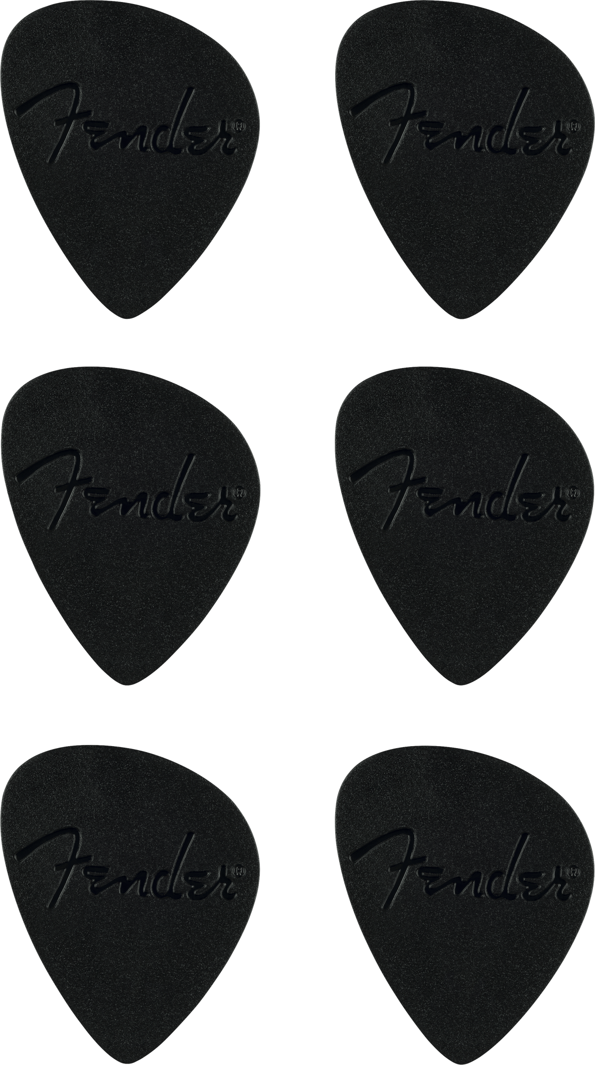 Fender 1989999103 Offset Polycarbonate Plectrums Medium 0.83 mm Black 6-Pack