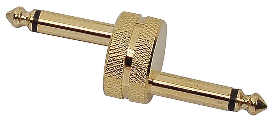 adaptor, 6,3mm jack male mono, 6,3mm jack male mono, gold metal