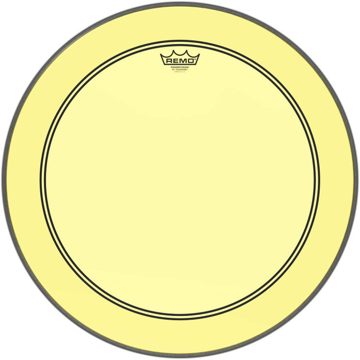 Remo - P3-1322-CT-YE - Powerstroke 3 Colortone bass drumhead, yellow, 22"