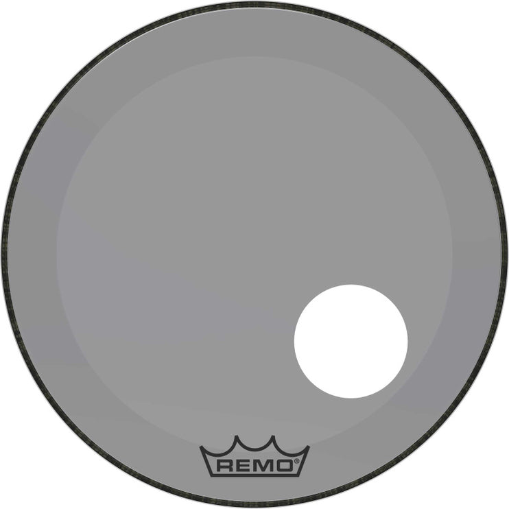 Remo - P3-1322-CT-SMOH - Powerstroke 3 Colortone bass drumhead, smoke, 22", with 5" offset hole