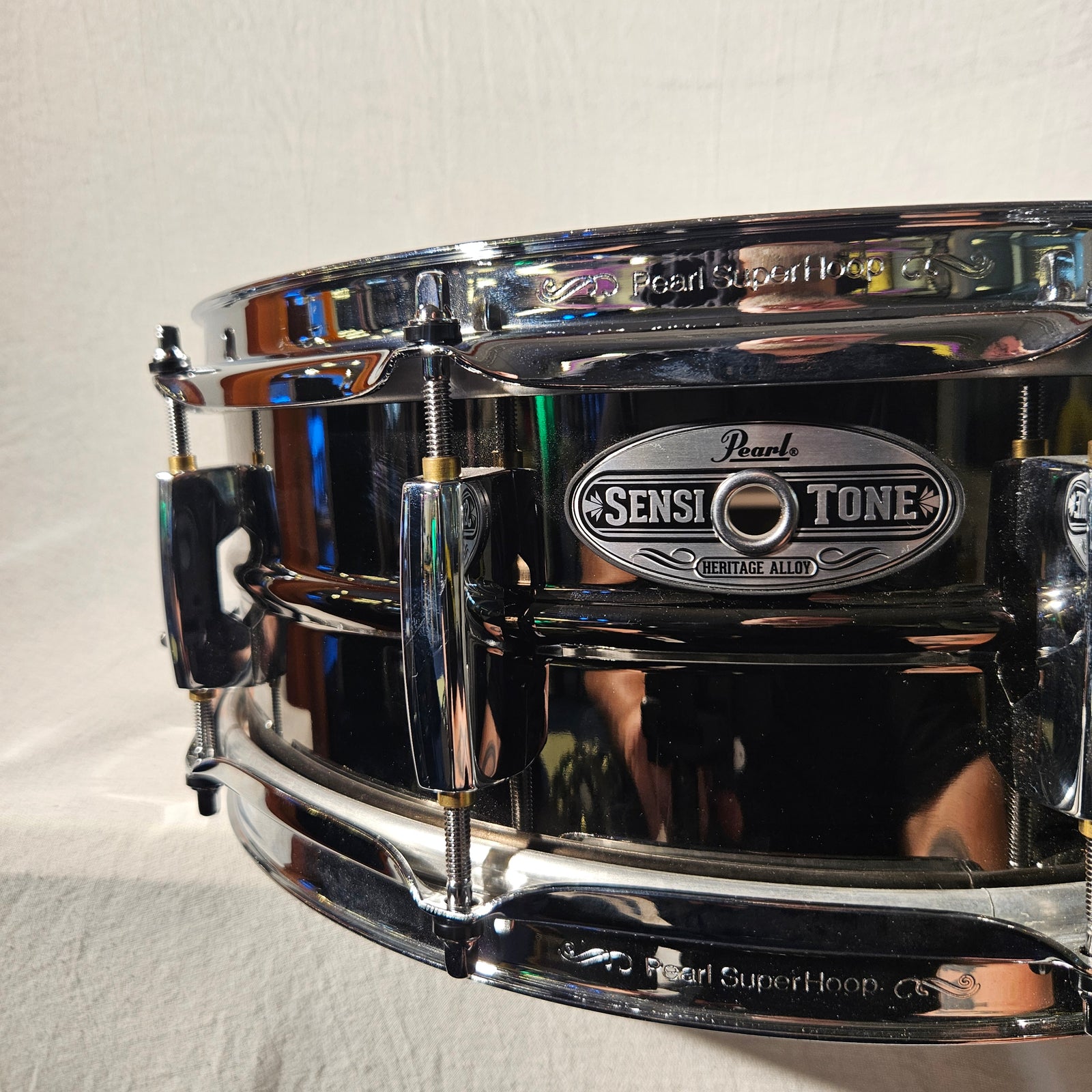 PEARL STH1450BR Sensitone Heritage Alloy Black Brass 14x5 Pearl Snare Drum