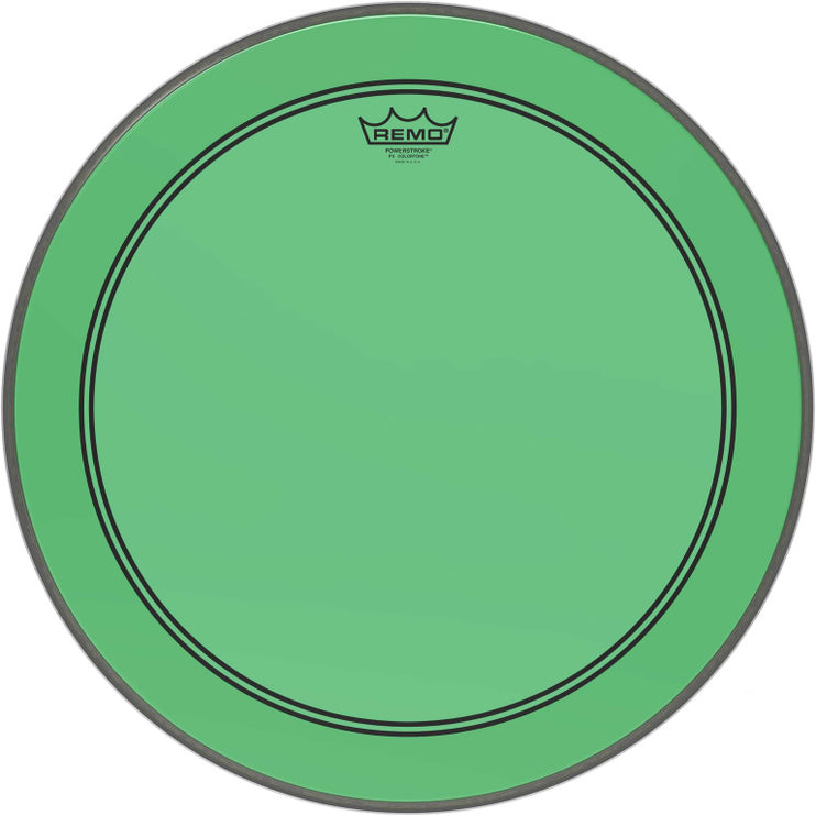 Remo - P3-1320-CT-GN - Powerstroke 3 Colortone bass drumhead, green, 20"