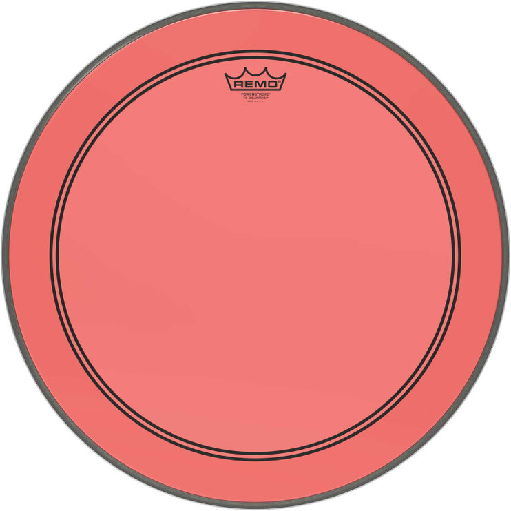 Remo - P3-1320-CT-RD - Powerstroke 3 Colortone bass drumhead, red, 20"