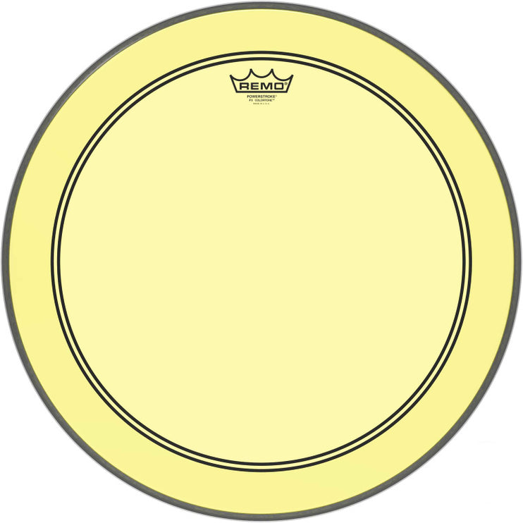 Remo - P3-1320-CT-YE - Powerstroke 3 Colortone bass drumhead, yellow, 20"