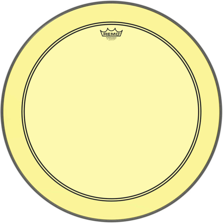 Remo - P3-1324-CT-YE - Powerstroke 3 Colortone bass drumhead, yellow, 24"