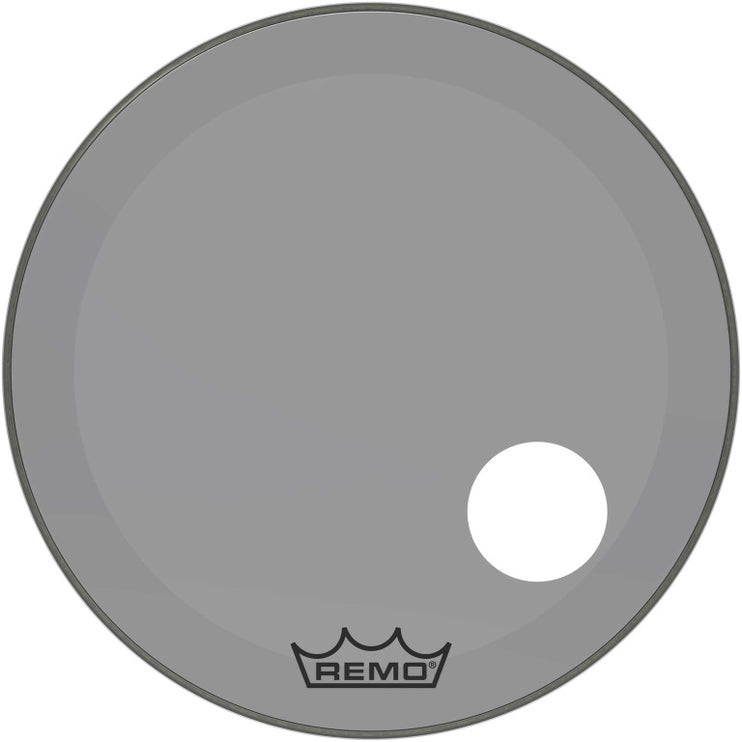Remo - P3-1326-CT-SMOH - Powerstroke 3 Colortone bass drumhead, smoke, 26", with 5" offset hole