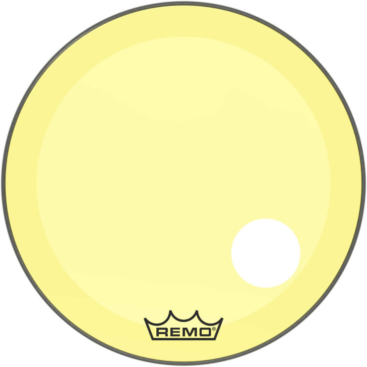 Remo - P3-1326-CT-YEOH - Powerstroke 3 Colortone bass drumhead, yellow, 26", with 5" offset hole