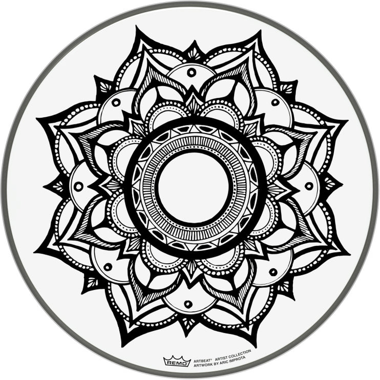 Remo - PE-0012-AB-004 - Artbeat Skyndeep Emperor Clear batter drumhead, 12", Sleep Lotus