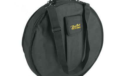 bodhran gig bag, black cordura, 10 mm. padded, with strap and accessory pocket, 18"