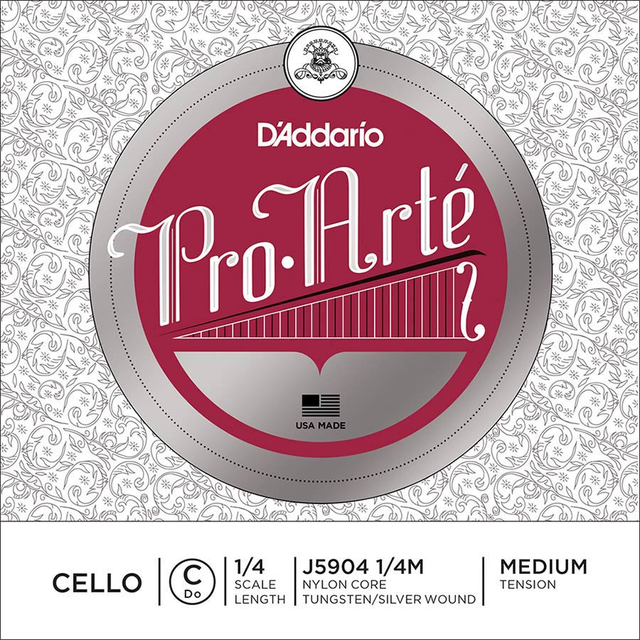 D'Addario J5904-14M Cellosnaar C-4 1/4 Zilver/tungsten