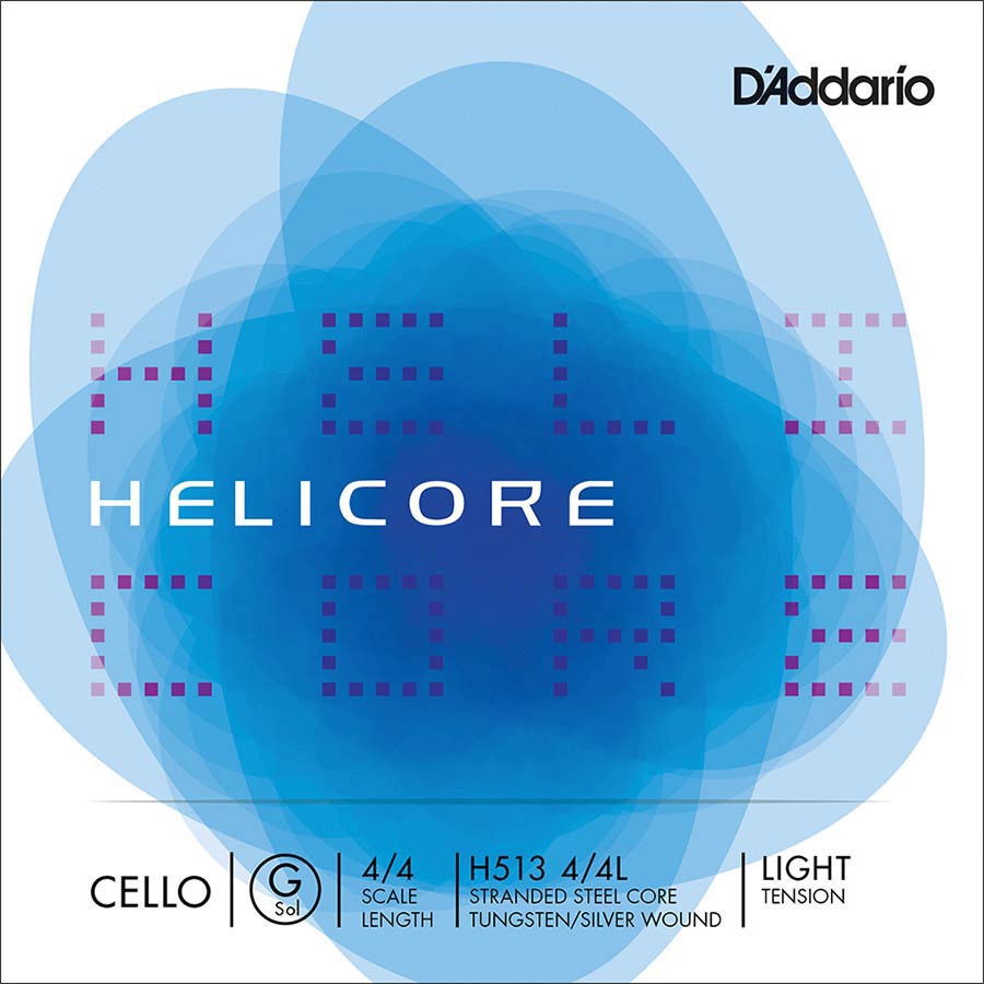 D'Addario H513-44L Cellosnaar G-3 4/4 Light tungsten/Zilver