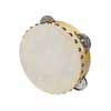 tambourine, rawhide skin, wood, 6", 4 zils