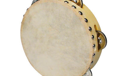 tambourine, rawhide skin, wood, 7", 5 zils