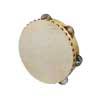 tambourine, rawhide skin, wood, 8", 5 zils