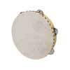 tambourine, rawhide skin, wood, 10", 6 zils