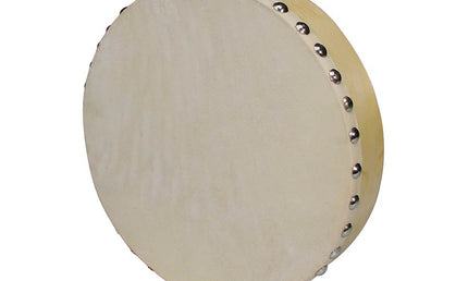 hand drum, rawhide skin, 8", wood, natural finish