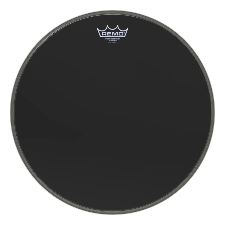 Remo - P3-1016-ES - 16" Powerstroke 3 Ebony bass drum head with DynamO reinforcement ring